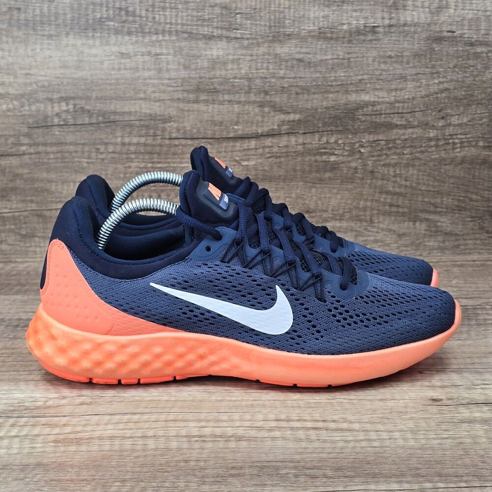 Nike Lunar Skyelux Men's Size 9 Navy Blue Orange Running Shoes 855810-600 NEW